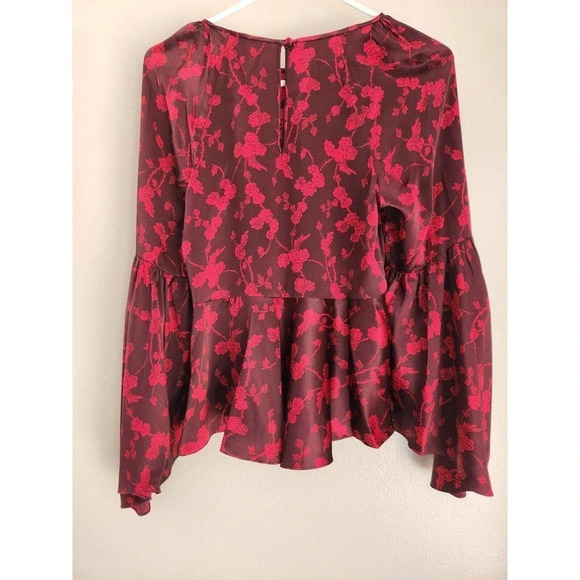 NWT Cinq a Sept Cypress Vine Print Avalon Top Size XS Rhubarb Camilla Red - Picture 6 of 12
